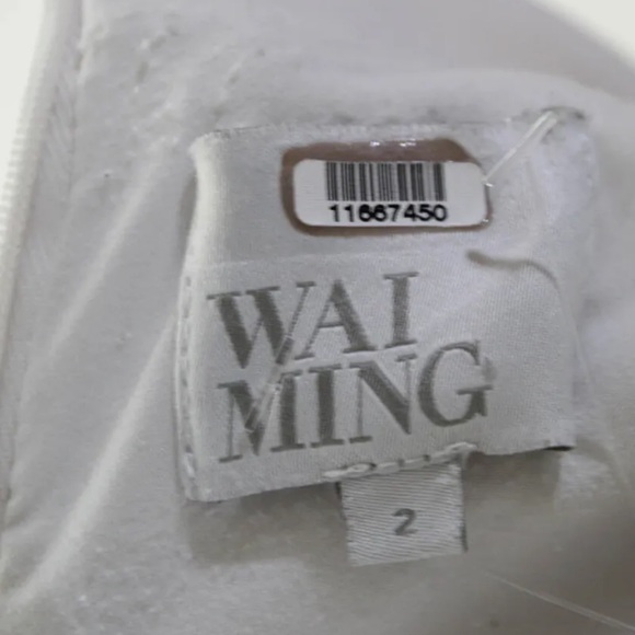 Wai Ming Womens Cold Shoulder Mock Neck White Dunn Dress White Size 2 - Picture 9 of 9